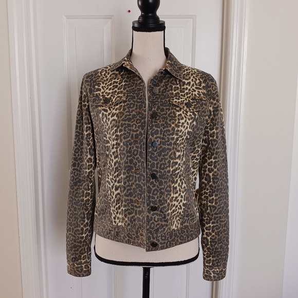 ATM Leopard Print Denim Jacket - Picture 3 of 16
